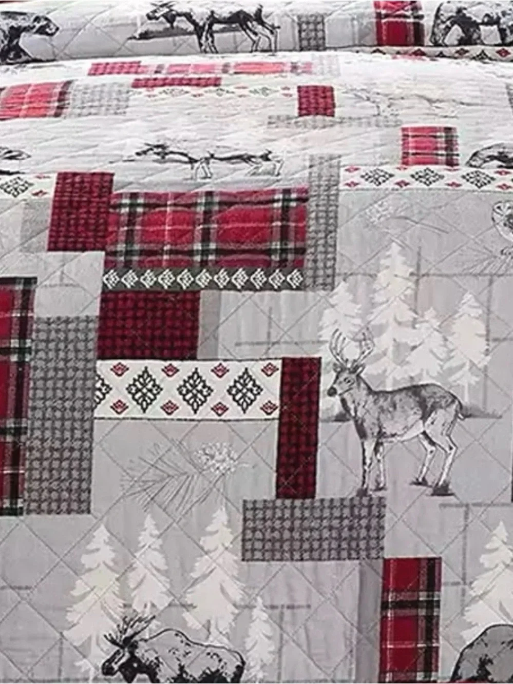 Cuddl Duds Red Lodge Flannel Plaid Reversible King Duvet Cover Winter Cozy Warm